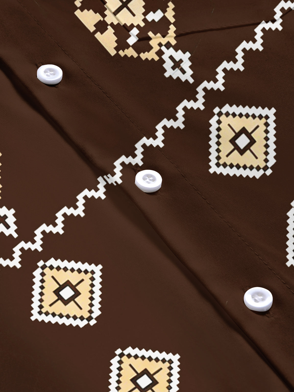 Western Geometry Men's Pocket Short Sleeve Shirts