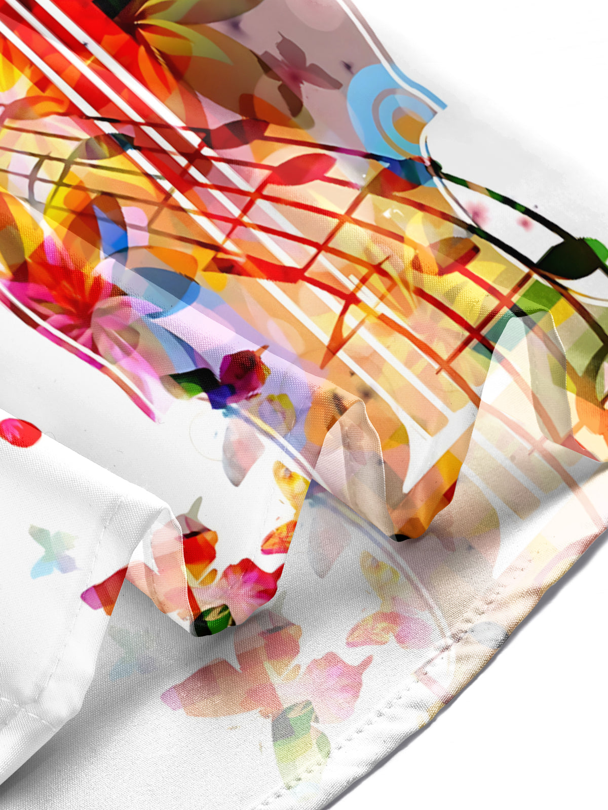 Violin Butterfly Print Men's Pocket Short Sleeve Shirts