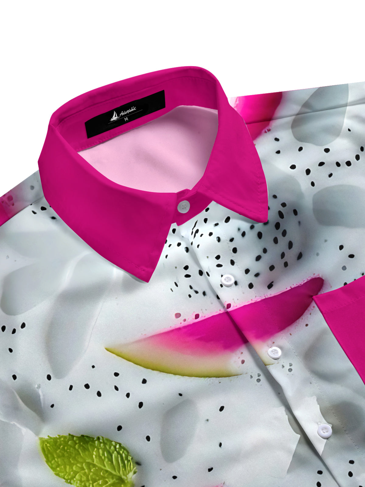 Pitaya Print Men's Pocket Short Sleeve Shirts