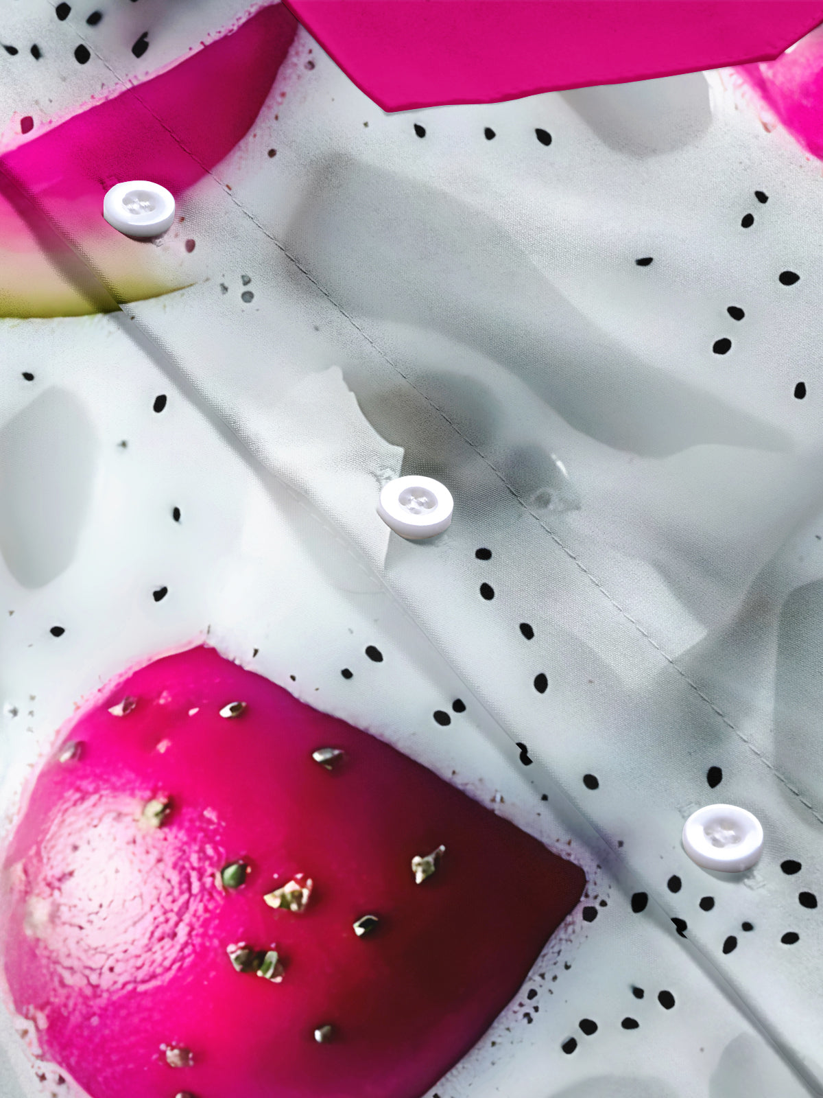 Pitaya Print Men's Pocket Short Sleeve Shirts