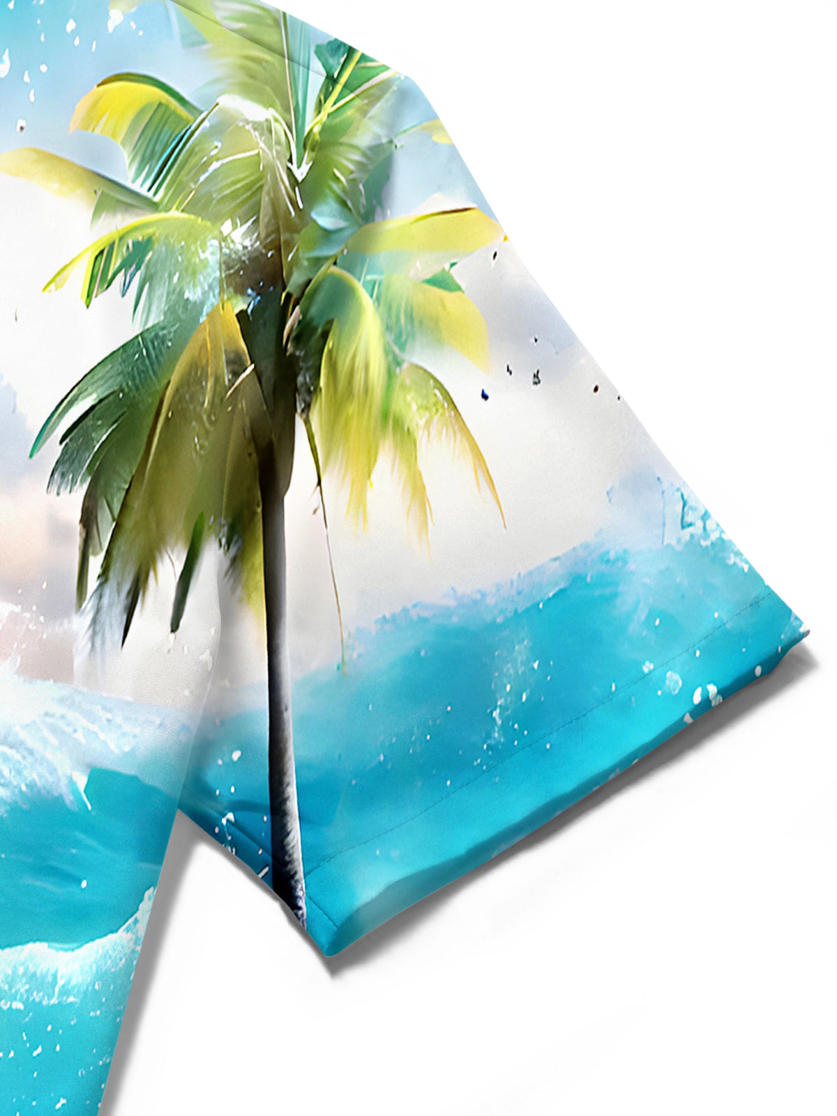 Hawaiian Turtle Coconut Tree Men's Pocket Short Sleeve Shirts