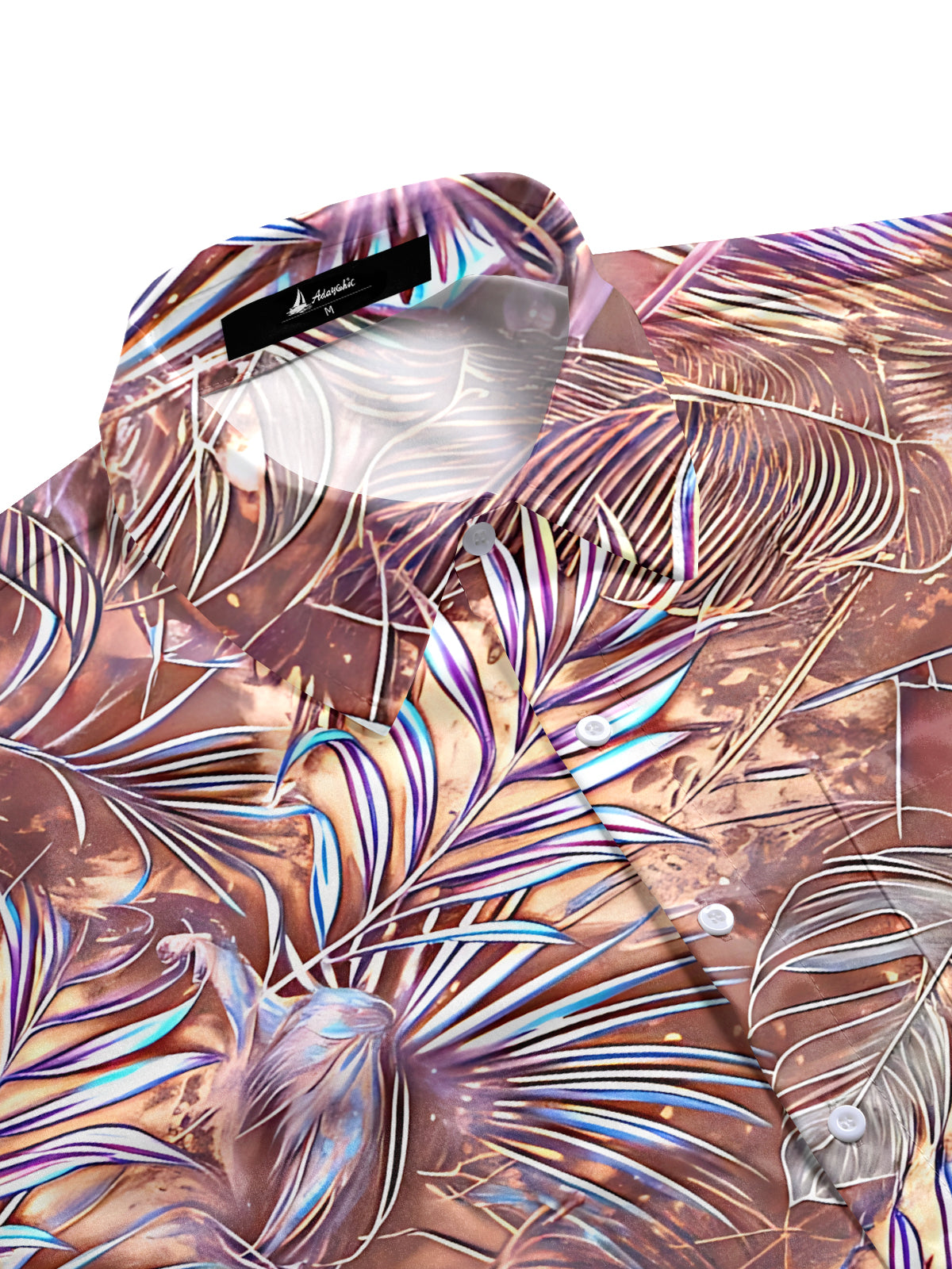 Leaf Print Men's Pocket Short Sleeve Shirts