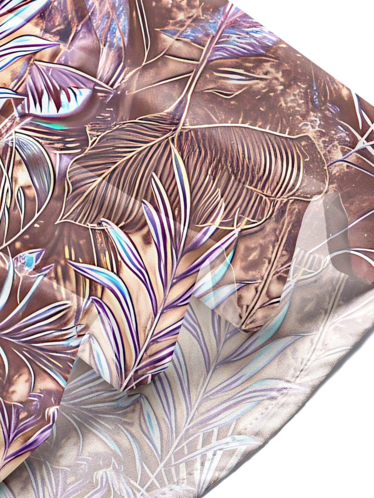 Leaf Print Men's Pocket Short Sleeve Shirts