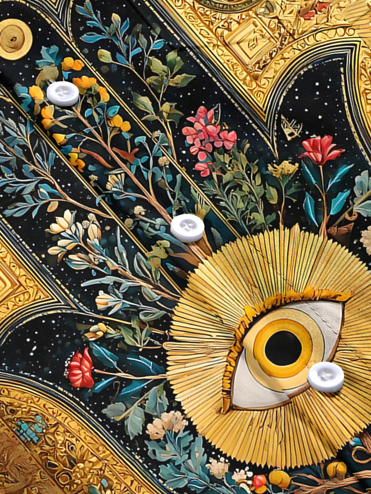 Vintage Print Men's Pocket Short Sleeve Shirts