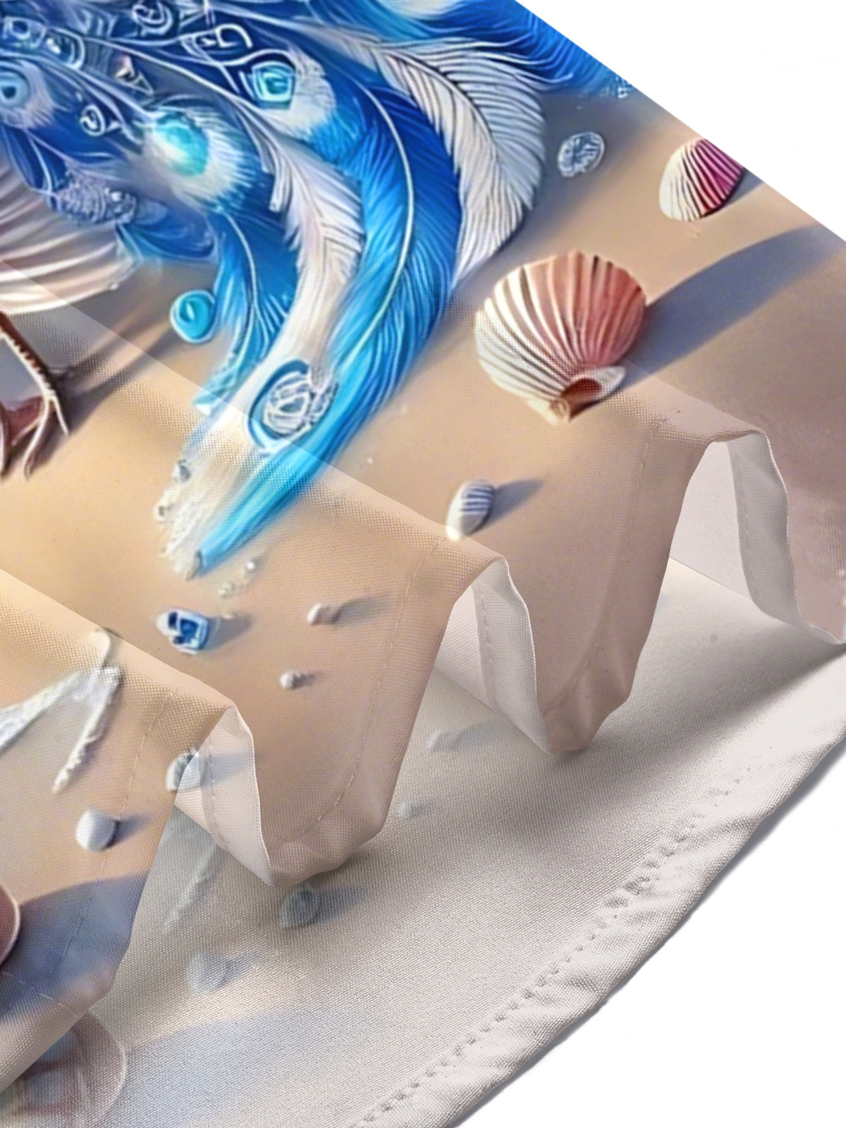 Beach Peacock Print Men's Pocket Short Sleeve Shirts