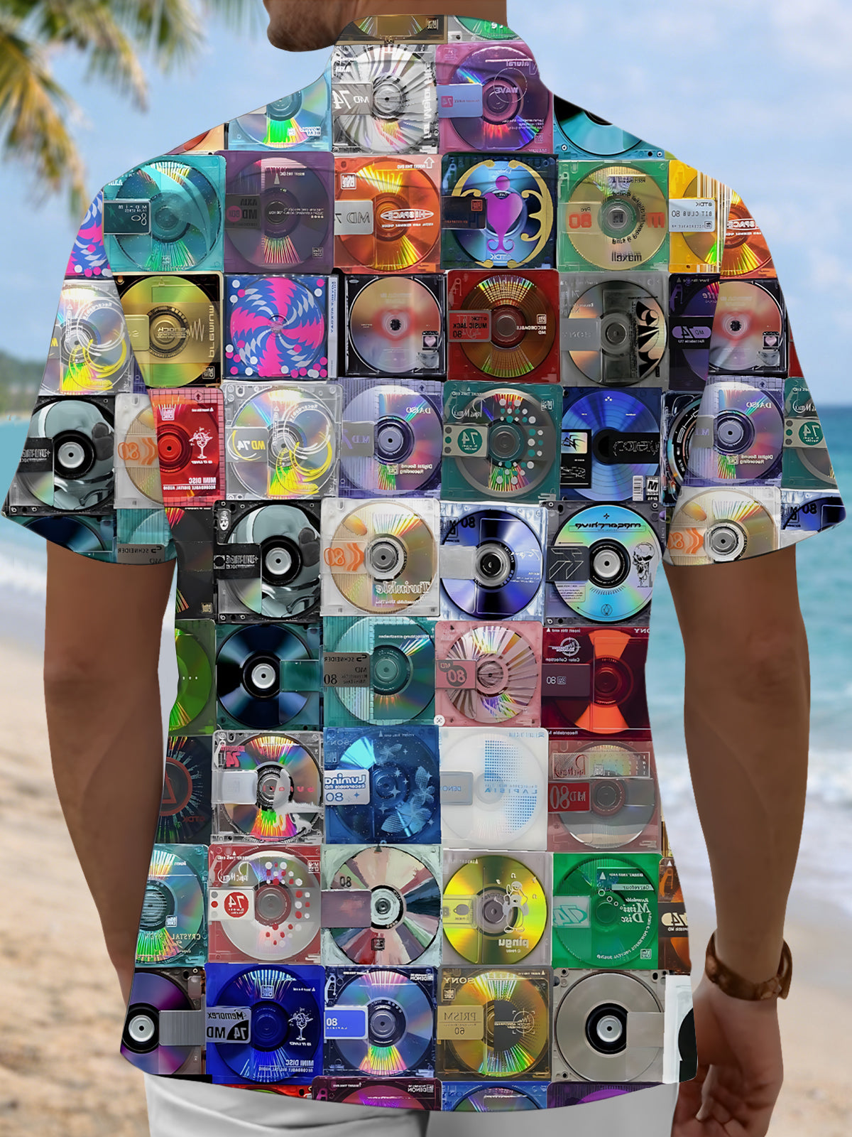 CD Print Men's Pocket Short Sleeve Shirts