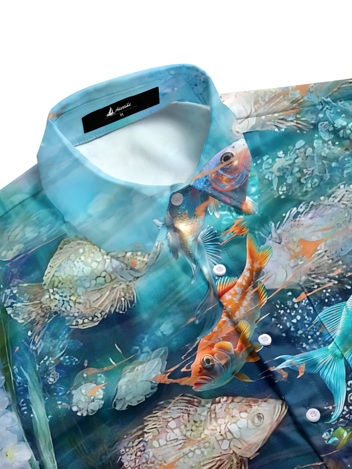 Marine Life Print Men's Pocket Short Sleeve Shirts