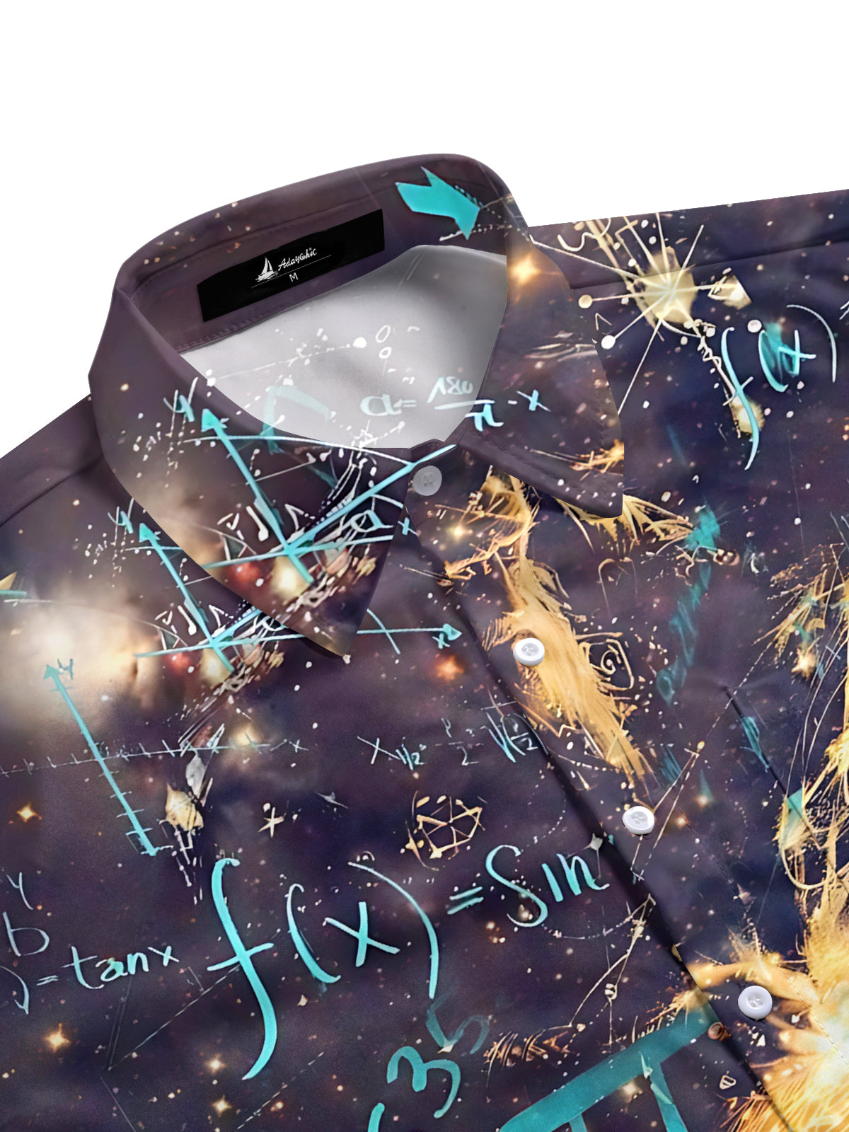 Mathematical Formula Print Men's Pocket Short Sleeve Shirts