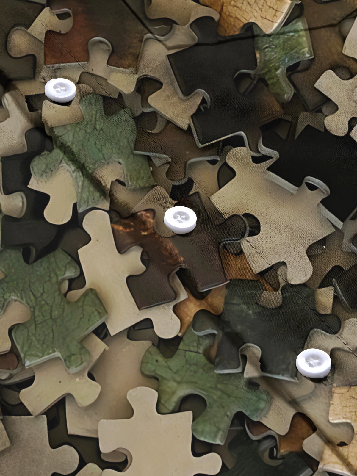 Jigsaw Print Men's Pocket Short Sleeve Shirts