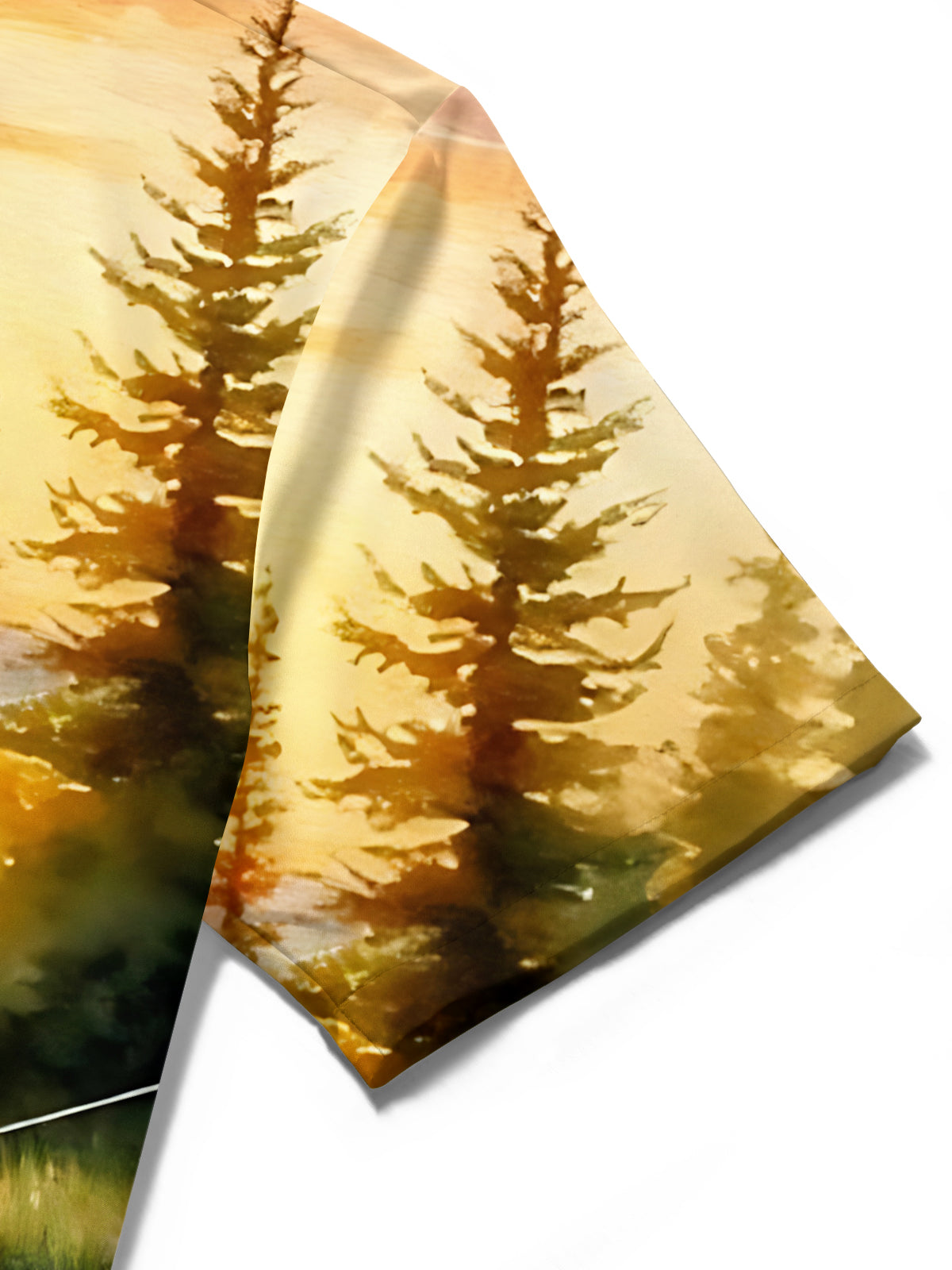 Spider Daisy Landscape Print Men's Pocket Short Sleeve Shirts