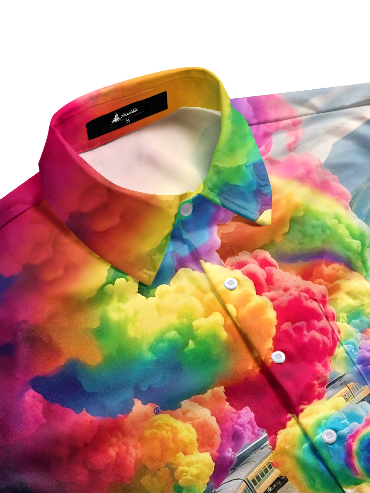 Train Print Men's Pocket Short Sleeve Shirts