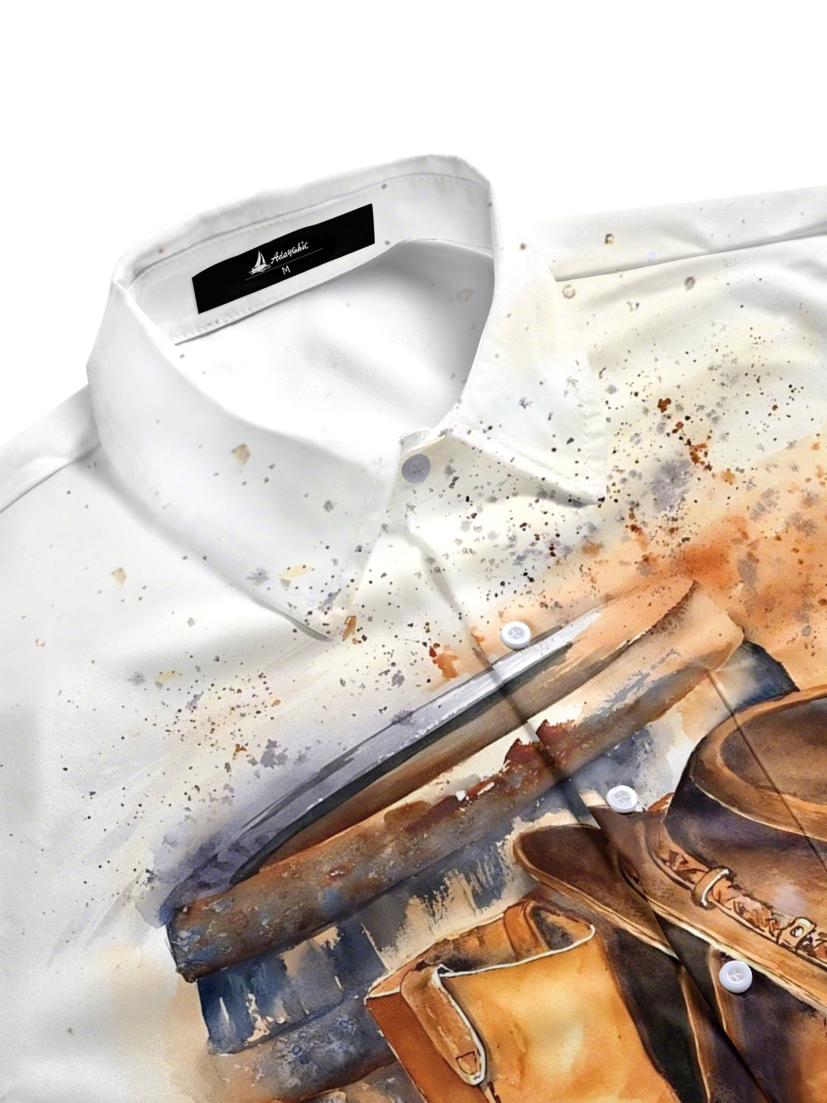 Western Cowboy Boots Print Men's Pocket Short Sleeve Shirts