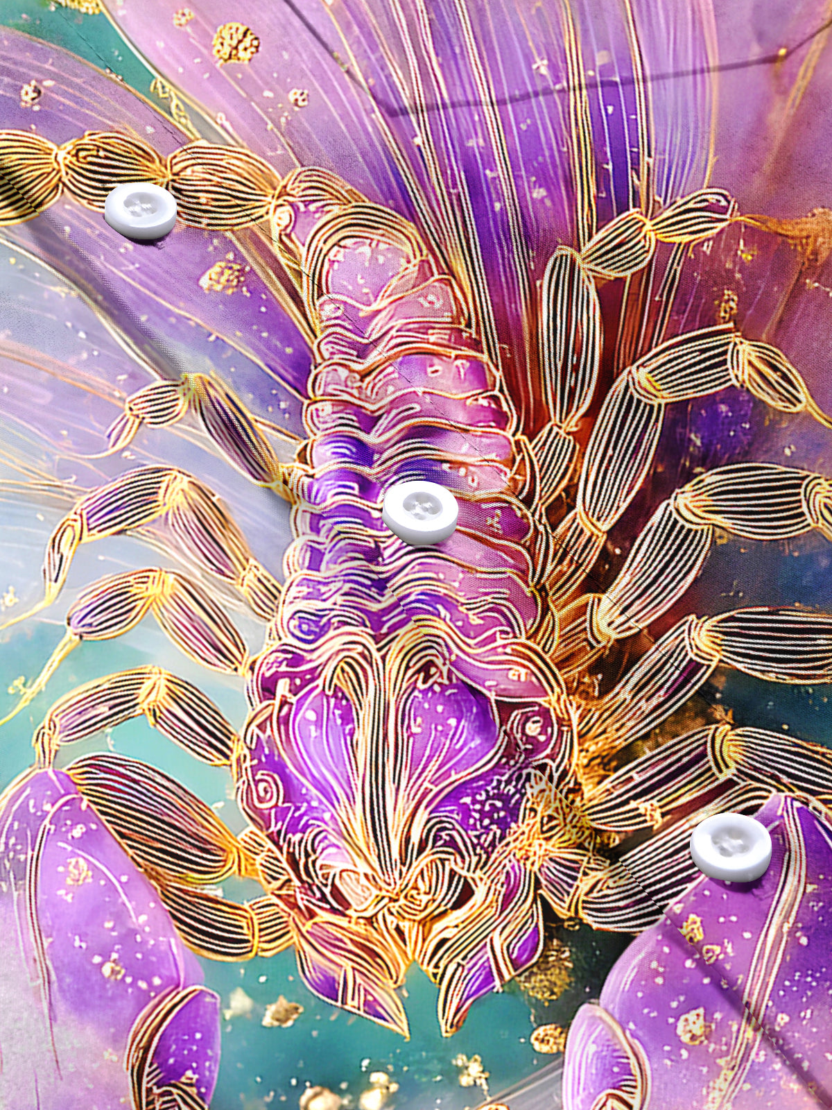 Scorpion Floral Men's Pocket Short Sleeve Shirts