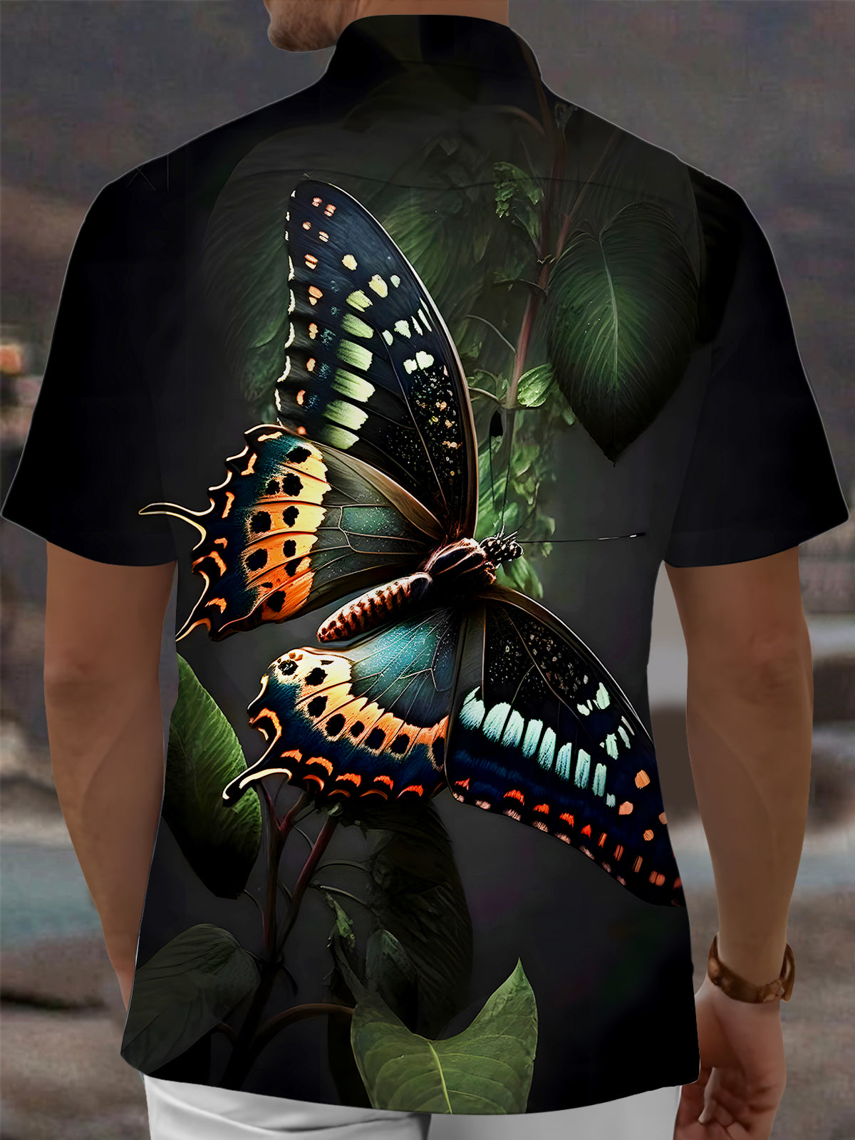 Butterfly Men's Pocket Short Sleeve Shirts