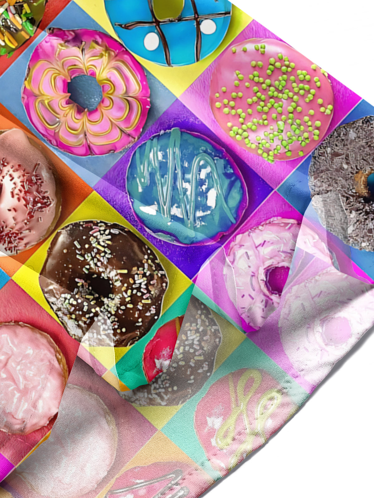 Donut Print Men's Pocket Short Sleeve Shirts