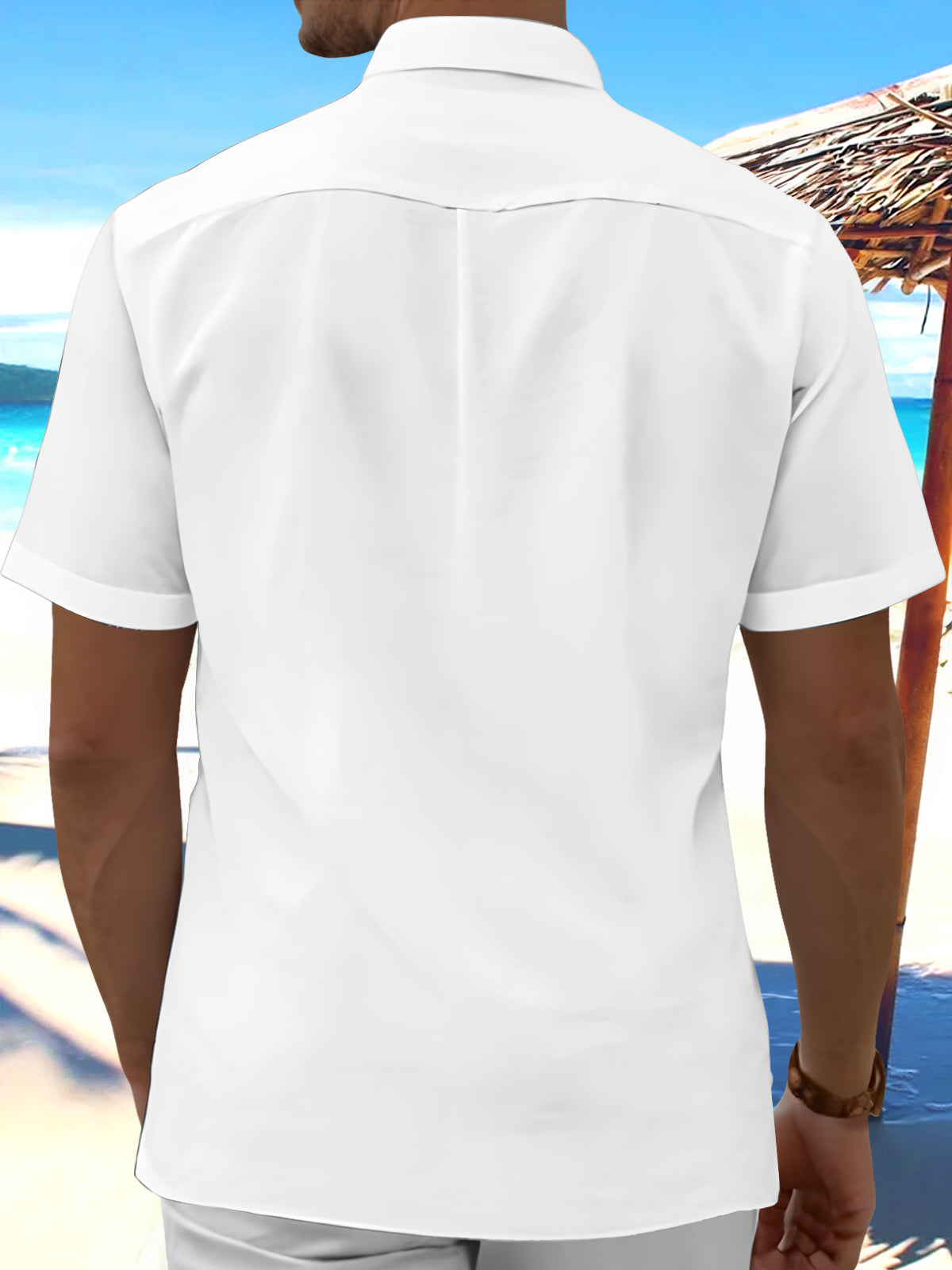 Turtle Print Men's Pocket Short Sleeve Shirts