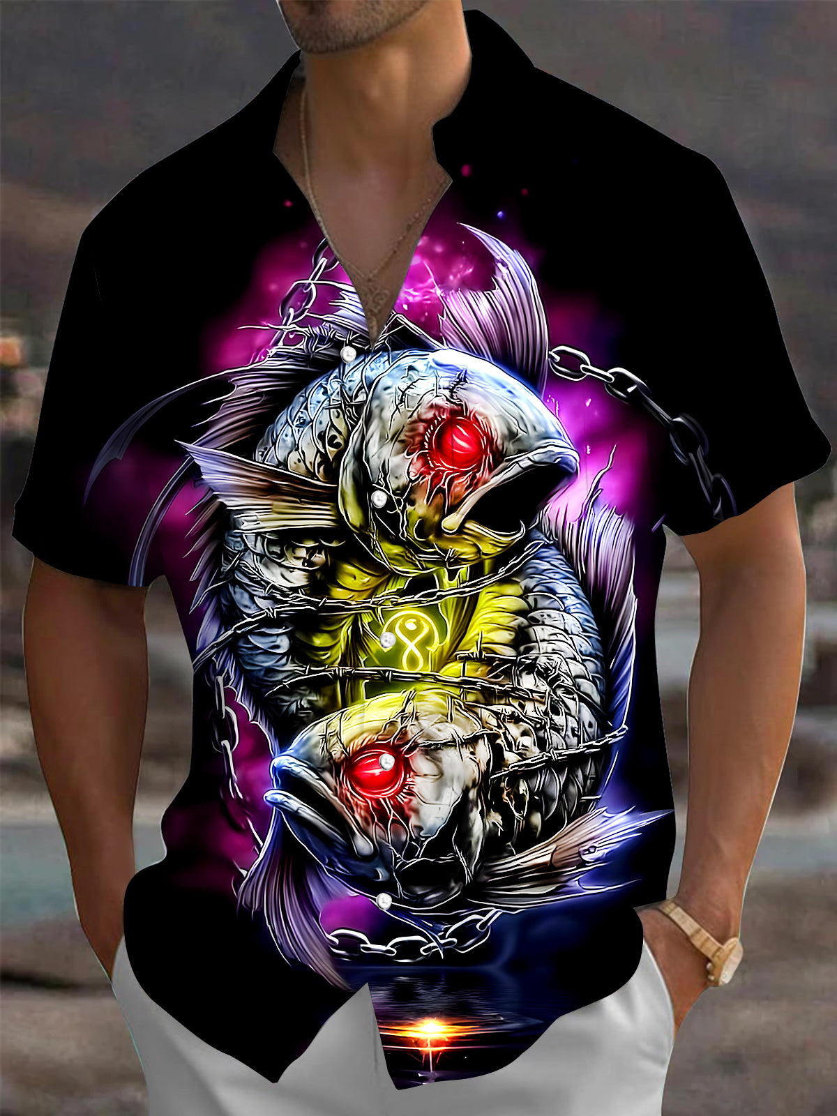 Dark Fish Men's Pocket Short Sleeve Shirts