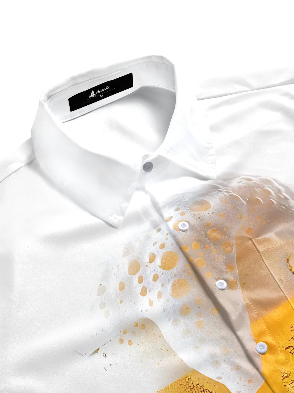 Beer Print Men's Pocket Short Sleeve Shirts