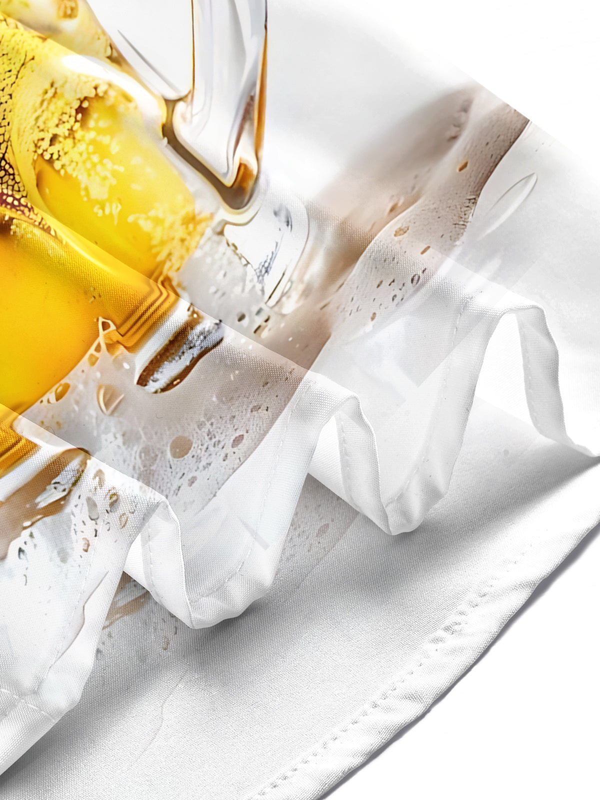 Beer Print Men's Pocket Short Sleeve Shirts