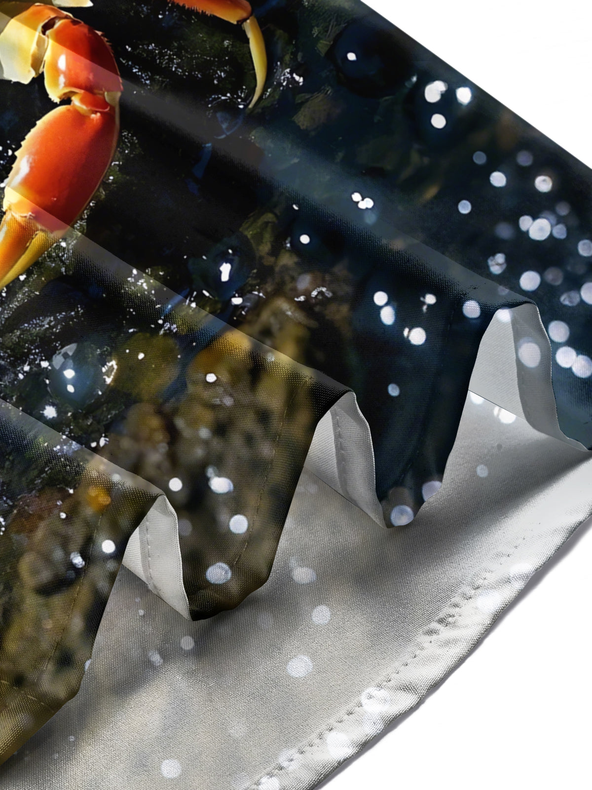 Crab Print Men's Pocket Short Sleeve Shirts