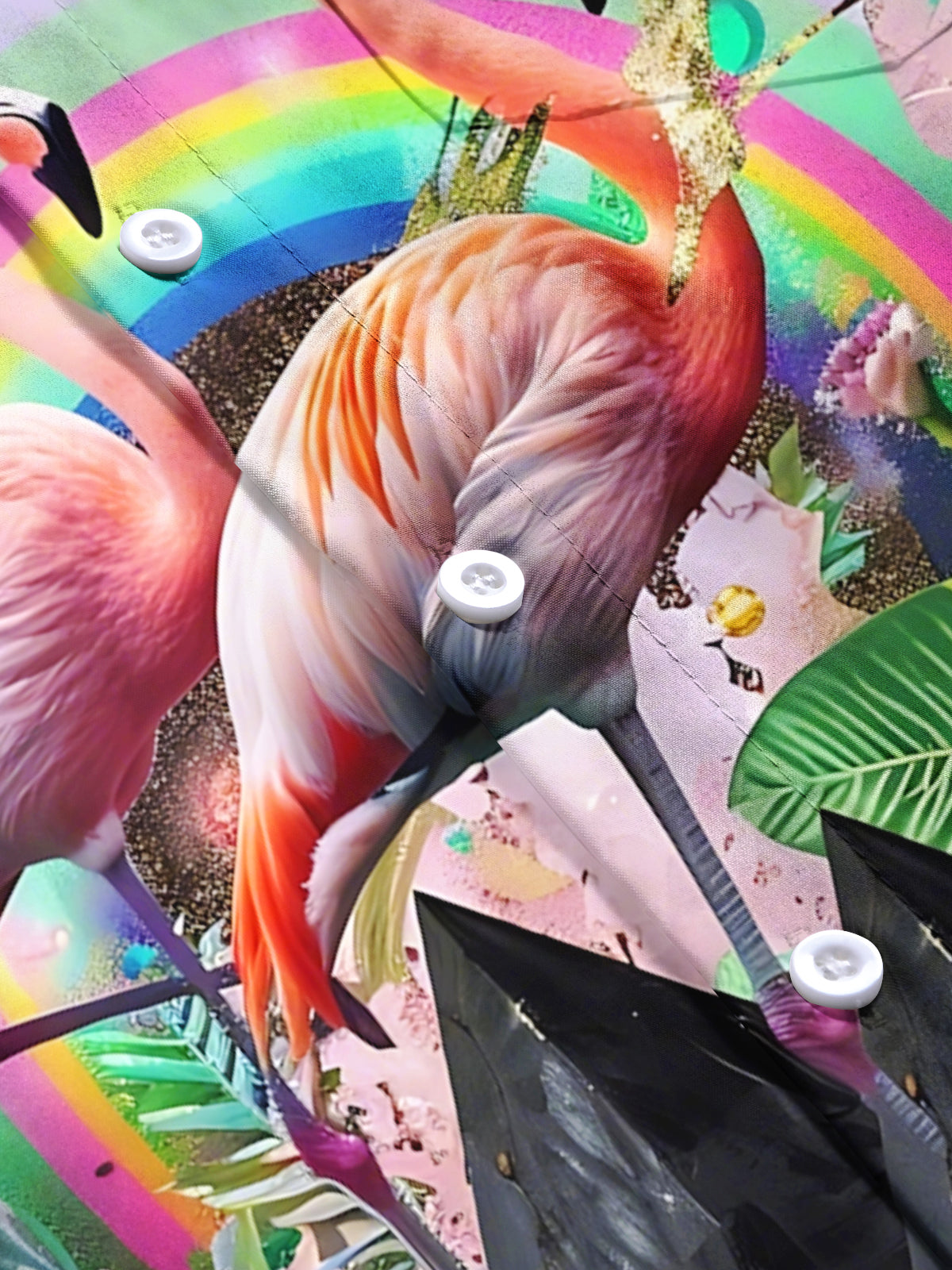 Flamingo Print Men's Pocket Short Sleeve Shirts