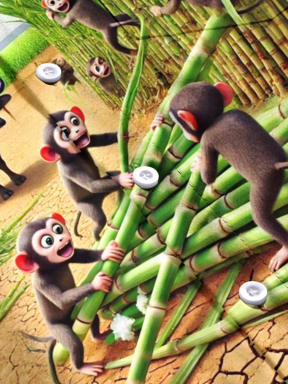 Monkey Guava Print Men's Pocket Short Sleeve Shirts