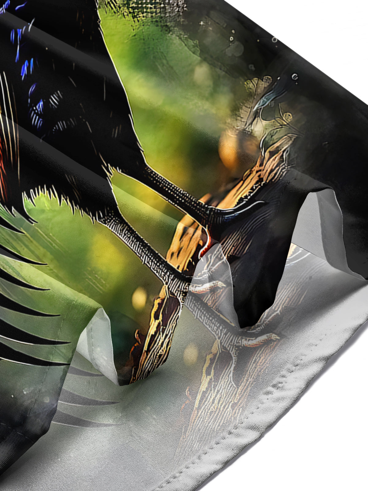 Rooster Print Men's Pocket Short Sleeve Shirts