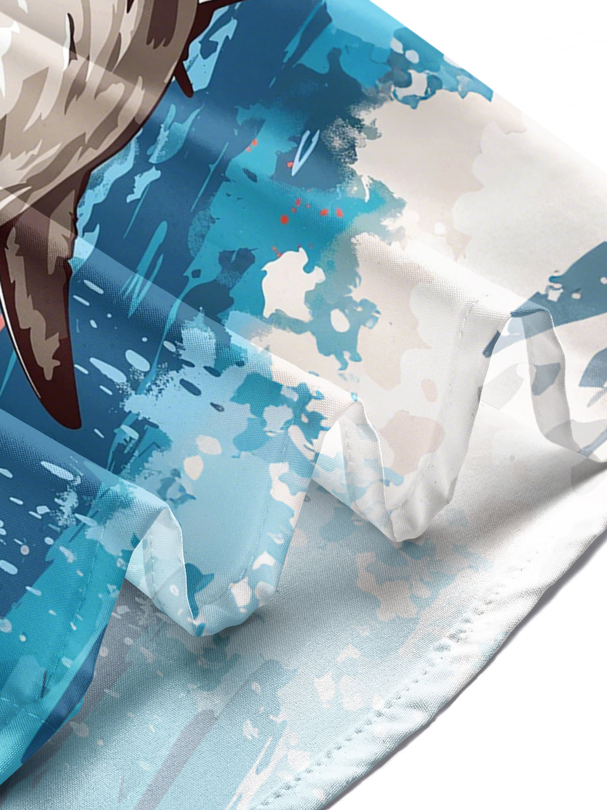 American Flag Shark Print Men's Pocket Short Sleeve Shirts