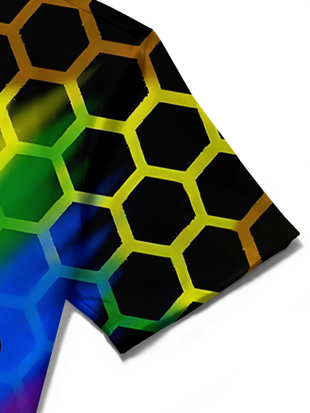 Paw Rainbow Geometric Print Men's Pocket Short Sleeve Shirts