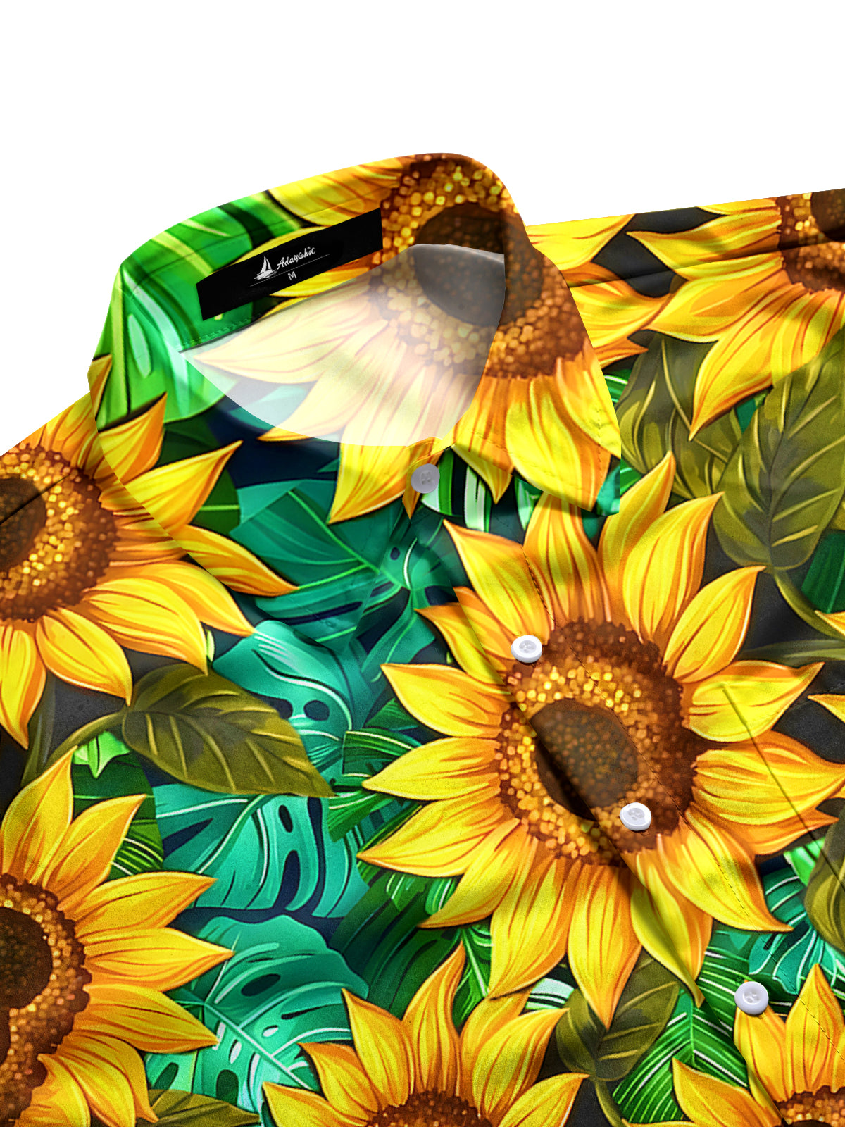 Hawaiian Sunflower Men's Pocket Short Sleeve Shirts