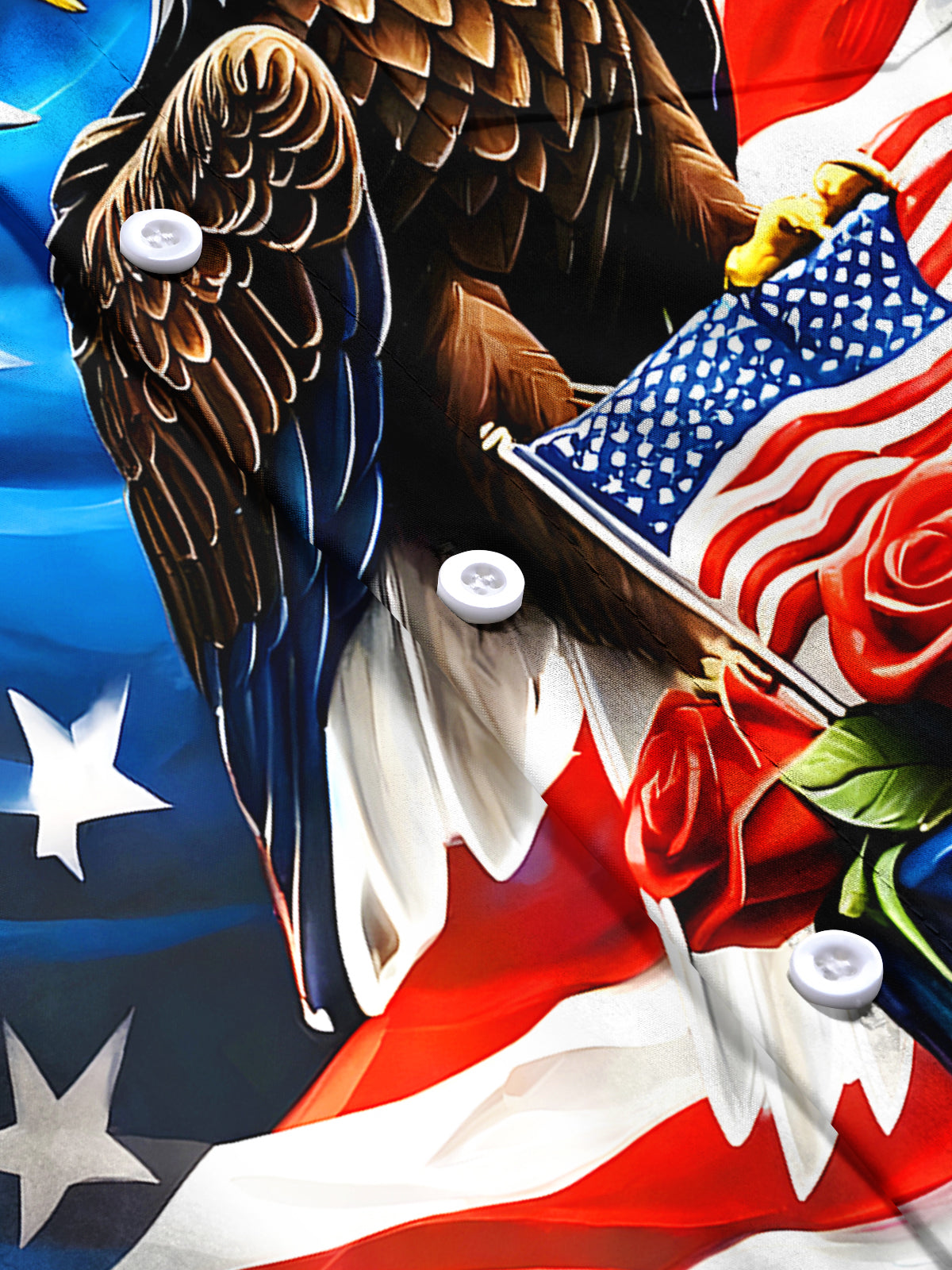 Independence Day Eagle Men's Pocket Short Sleeve Shirts