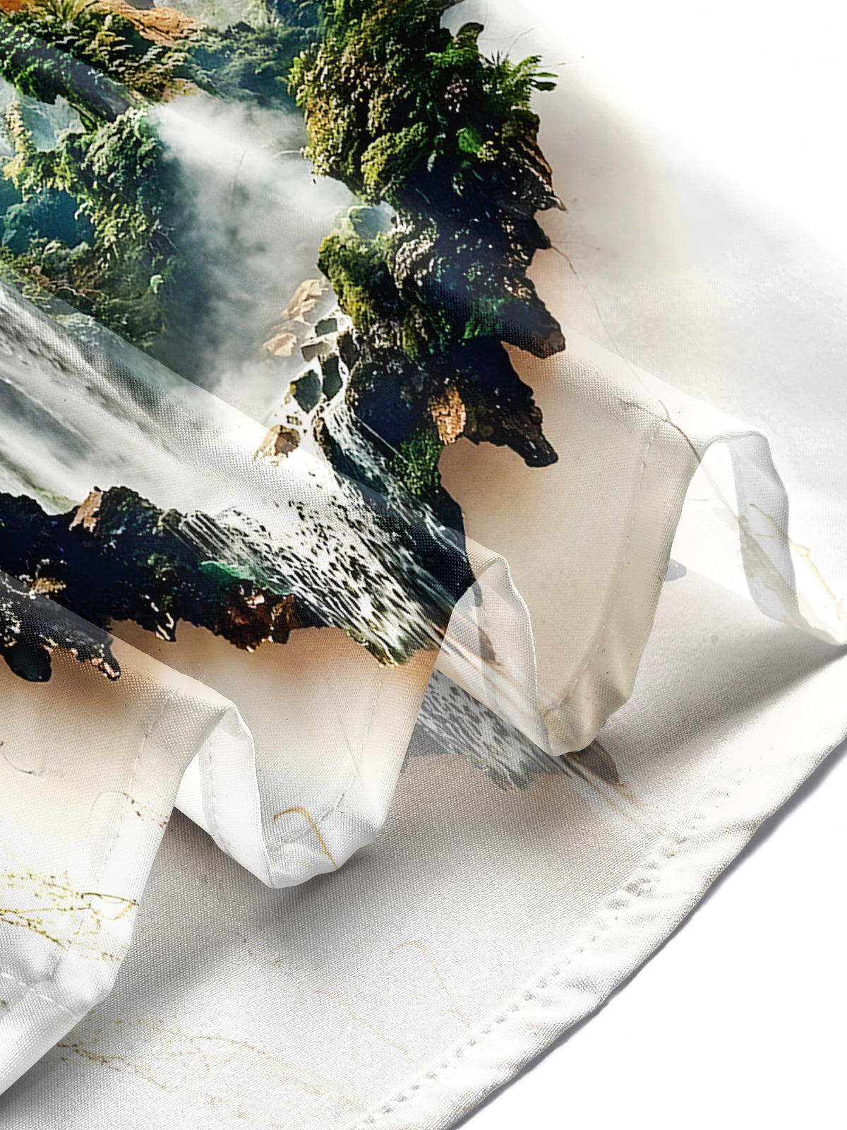 Tiger Mountain Waterfall Men's Pocket Short Sleeve Shirts