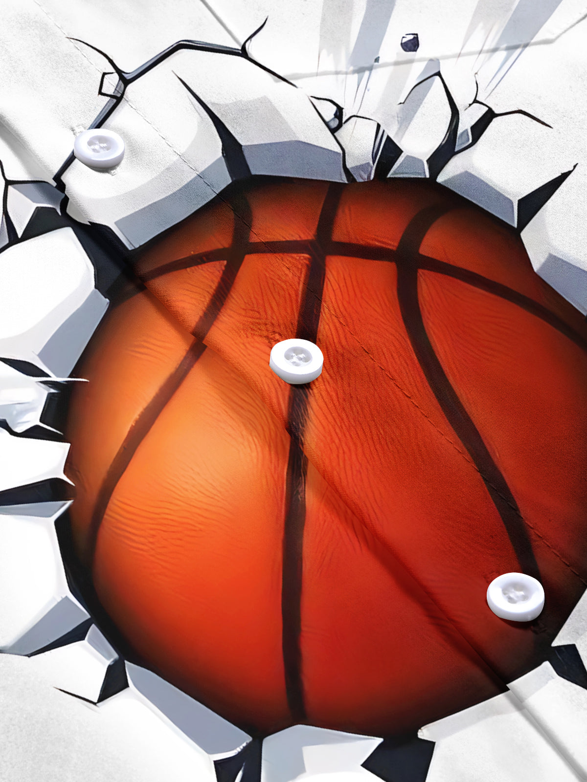 Basketball Print Men's Pocket Short Sleeve Shirts