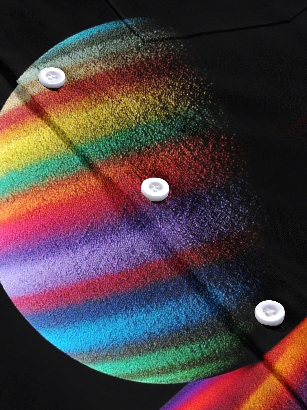 Cosmic Planet Print Men's Pocket Short Sleeve Shirts