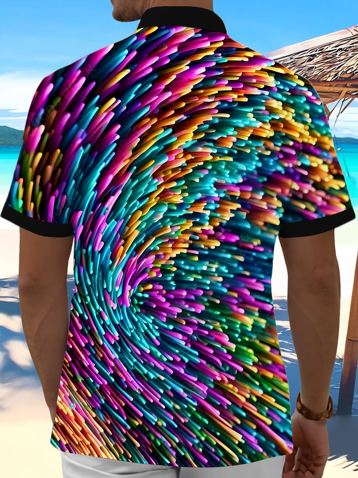 Tie Dye Men's Pocket Short Sleeve Shirts