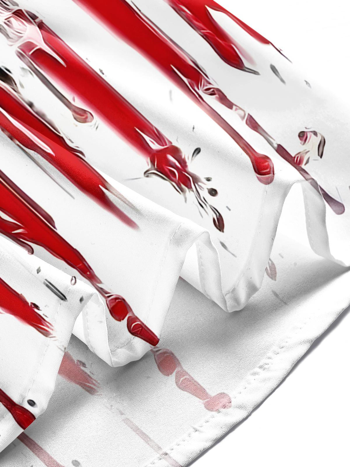 American Flag Skull Men's Pocket Short Sleeve Shirts