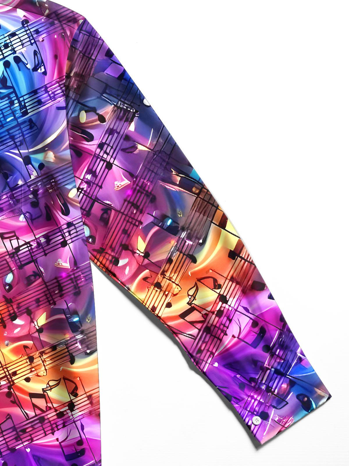 Musical Note Men's Pocket Long Sleeve Shirts