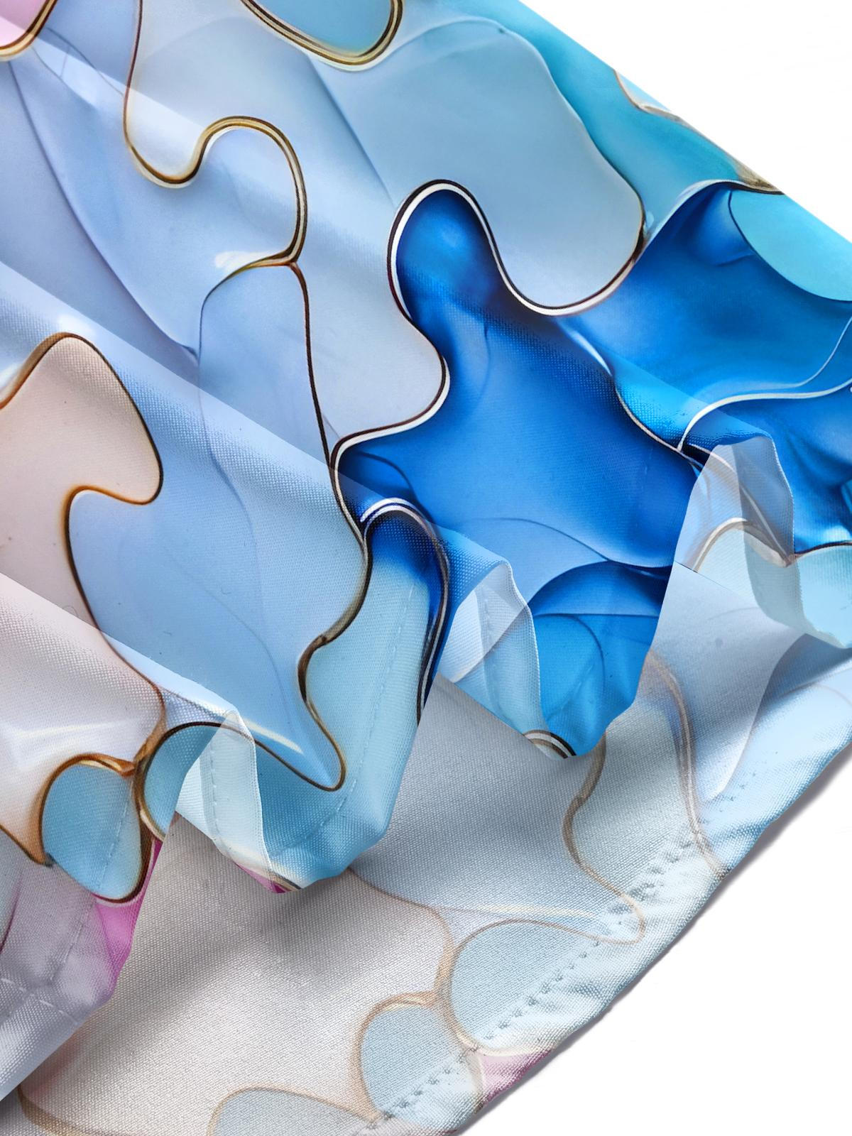 Gradient Abstract Geometry Men's Pocket Short Sleeve Shirts