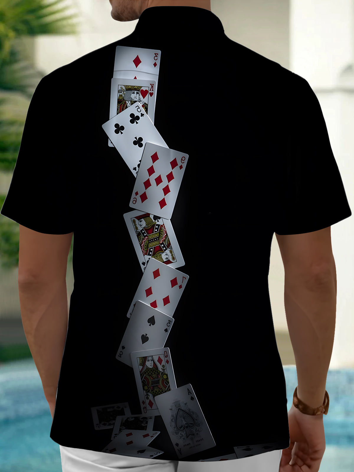 Poker Men's Pocket Short Sleeve Shirts