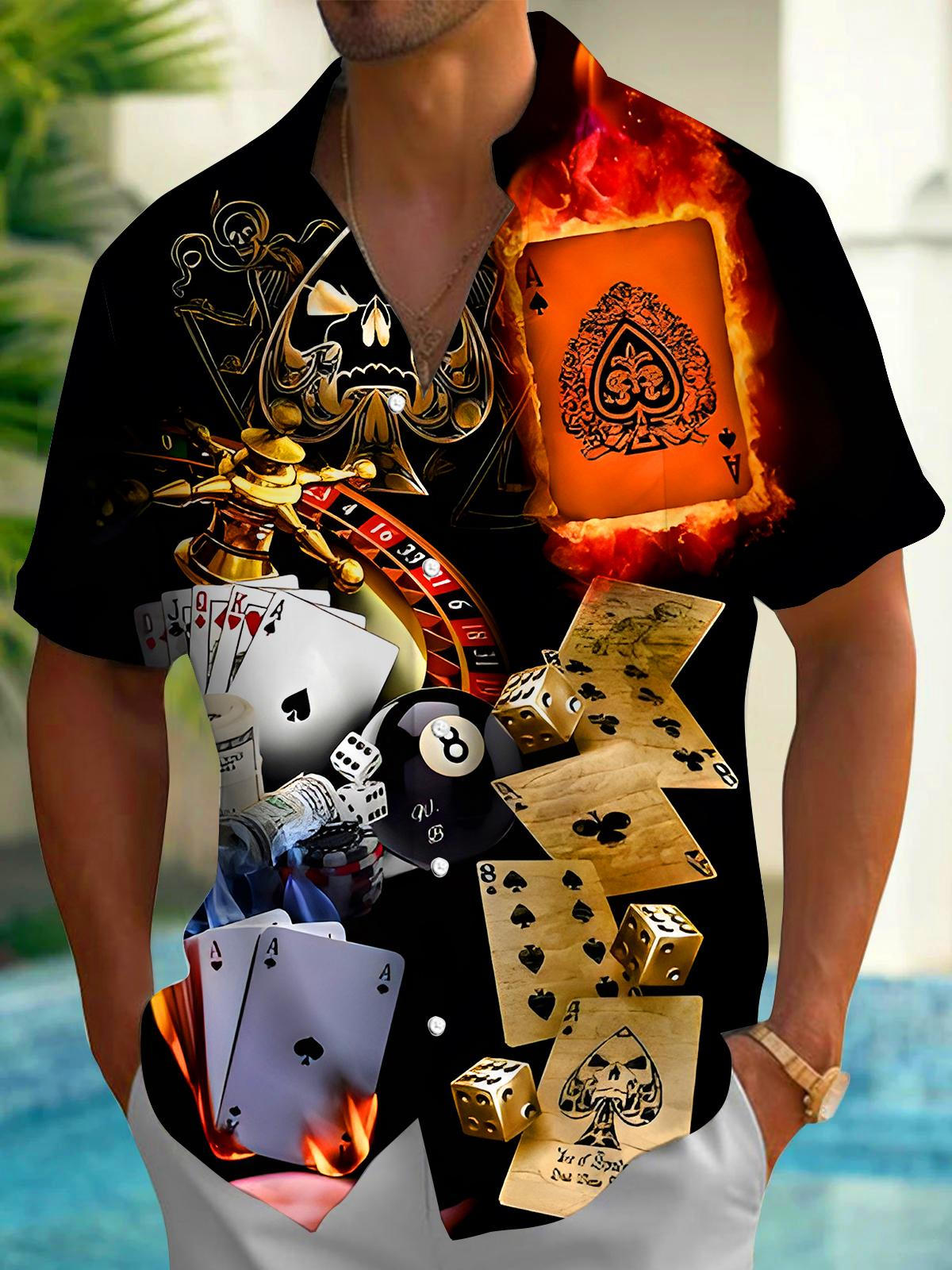 Poker Dice Men's Pocket Short Sleeve Shirts