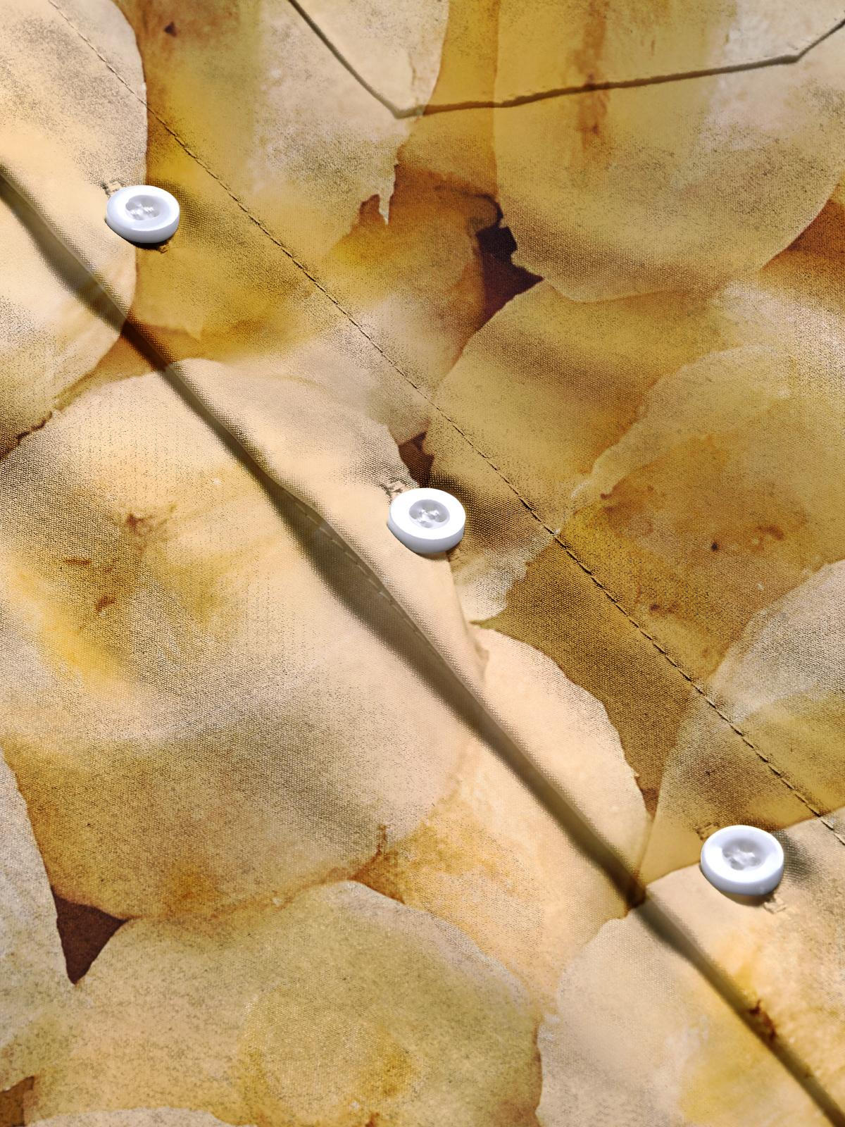 Banana Print Men's Pocket Short Sleeve Shirts