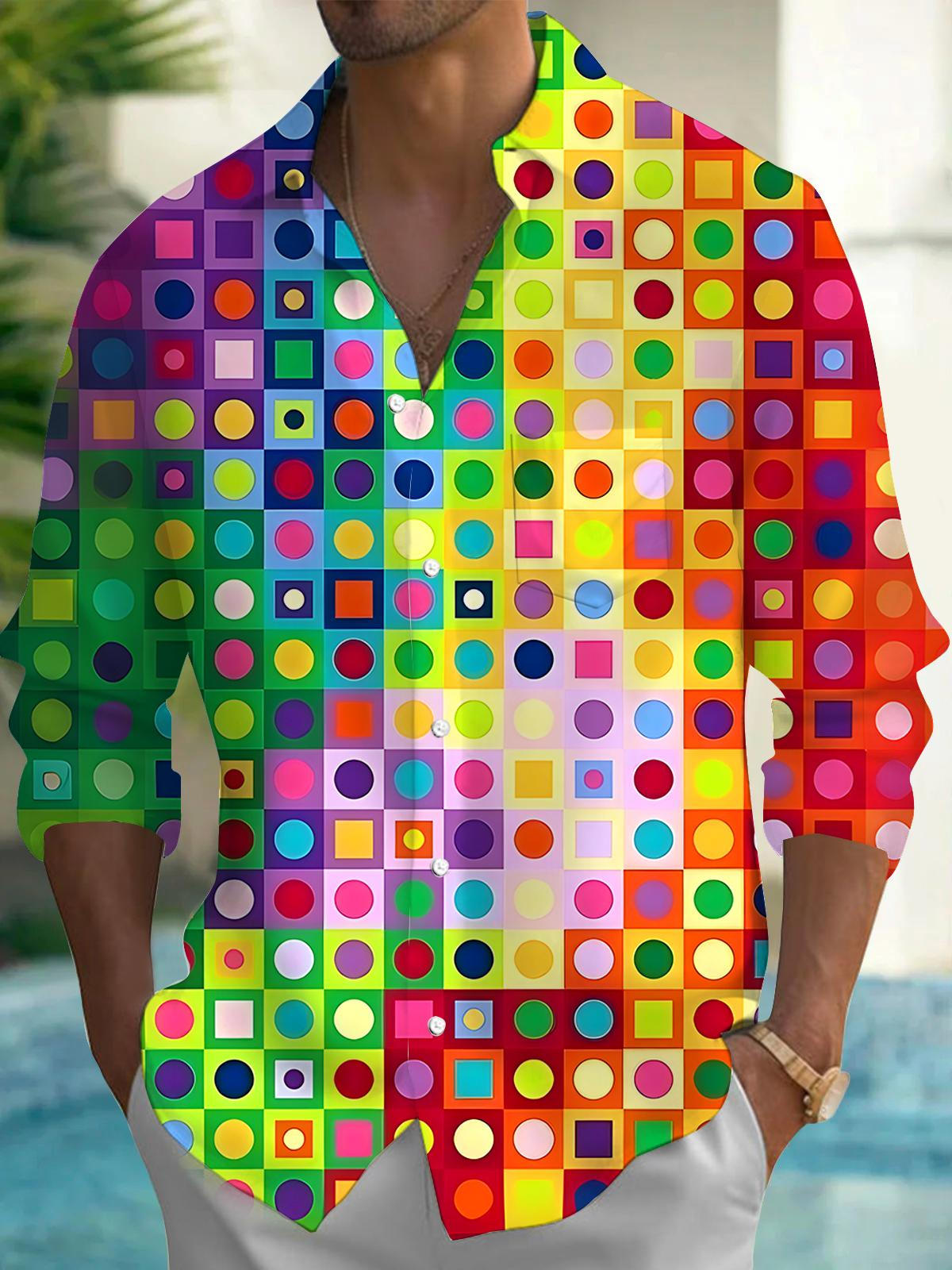 Geometry Men's Pocket Long Sleeve Shirts
