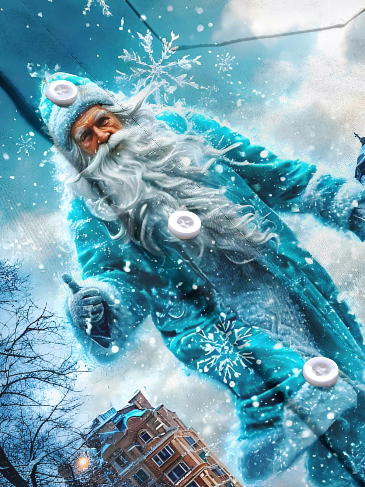 Santa Claus Men's Pocket Long Sleeve Shirts