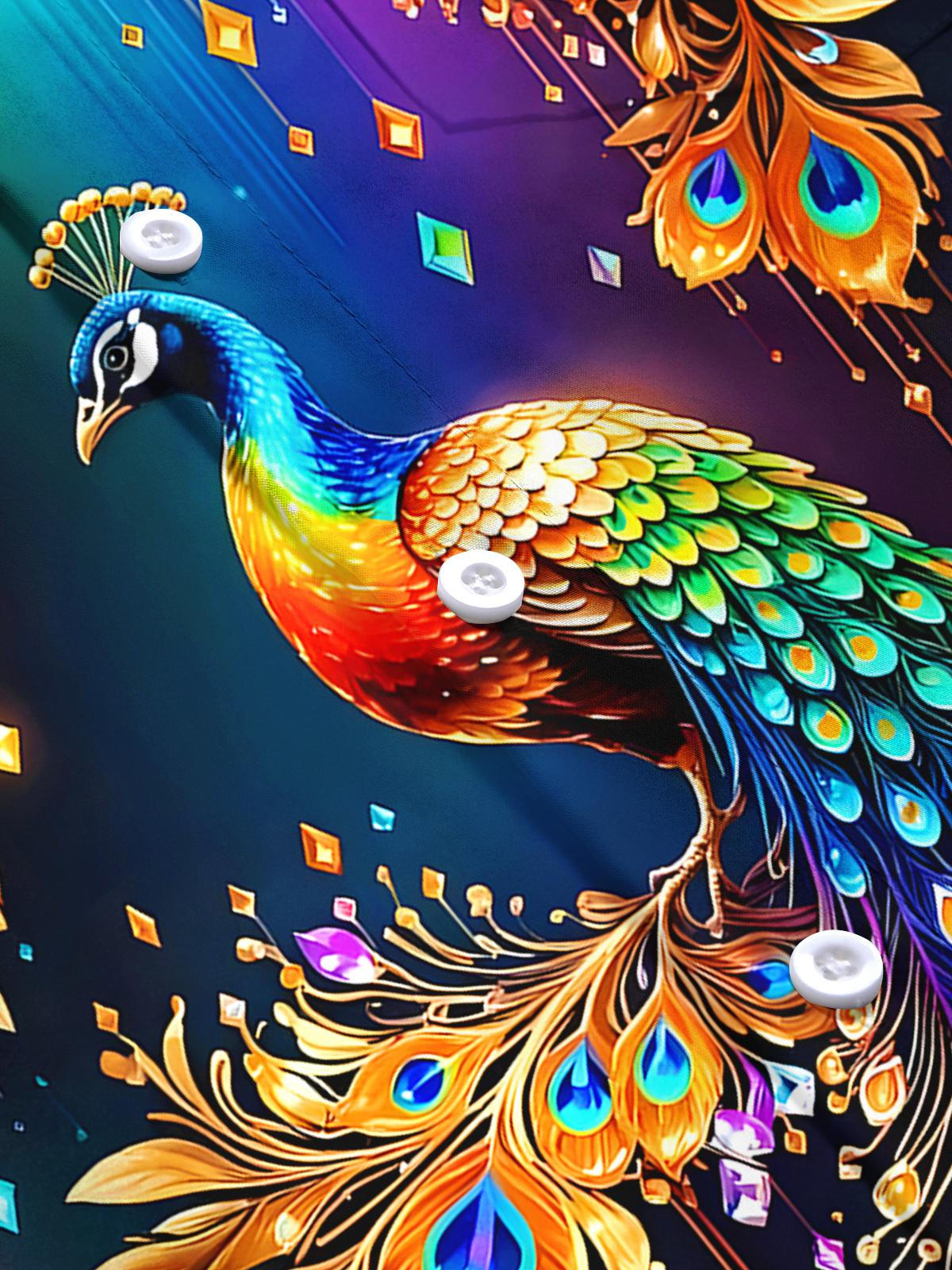 Peacock Men's Pocket Short Sleeve Shirts