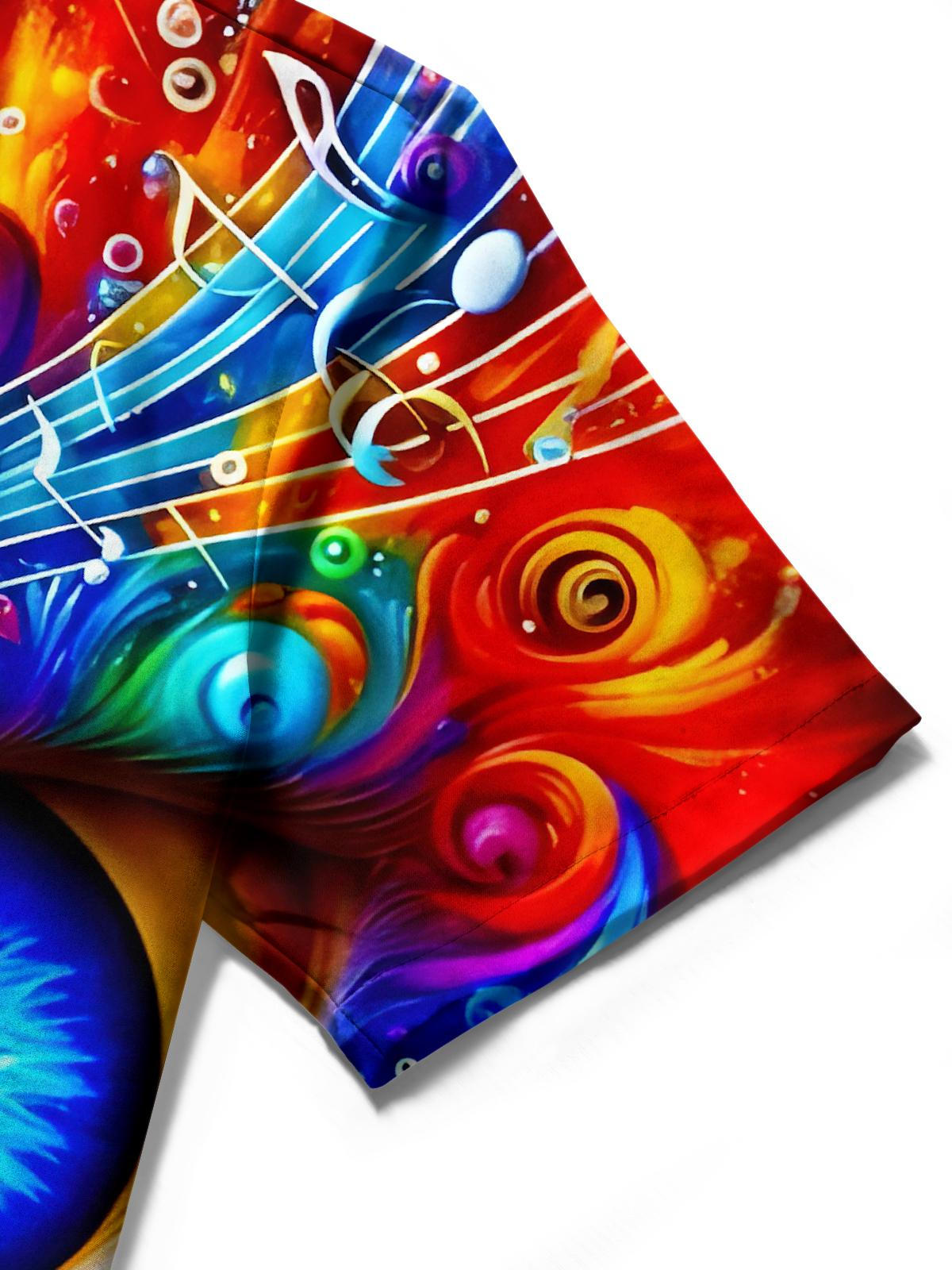 Eyes Musical Note Men's Pocket Short Sleeve Shirts