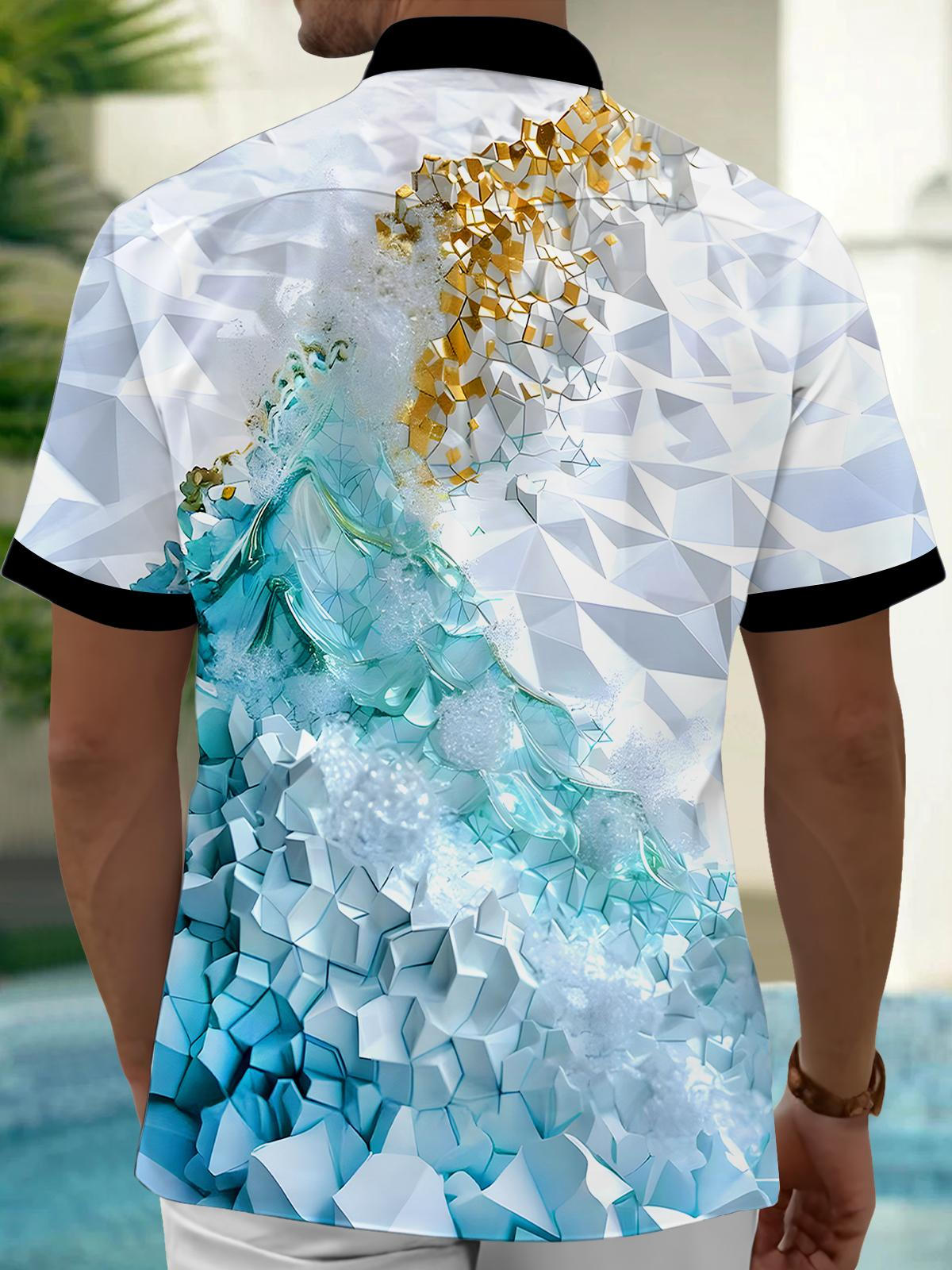 Geometry Men's Pocket Short Sleeve Shirts