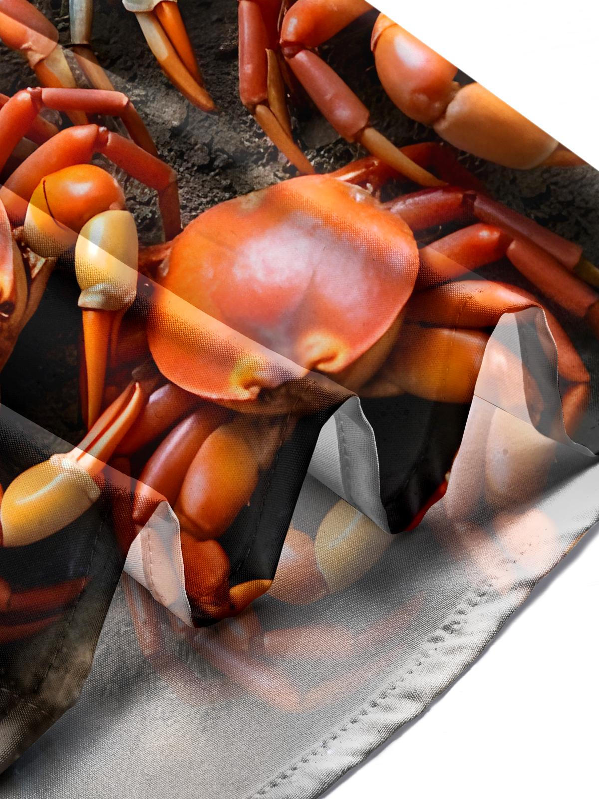 Seafood Crab Men's Pocket Short Sleeve Shirts