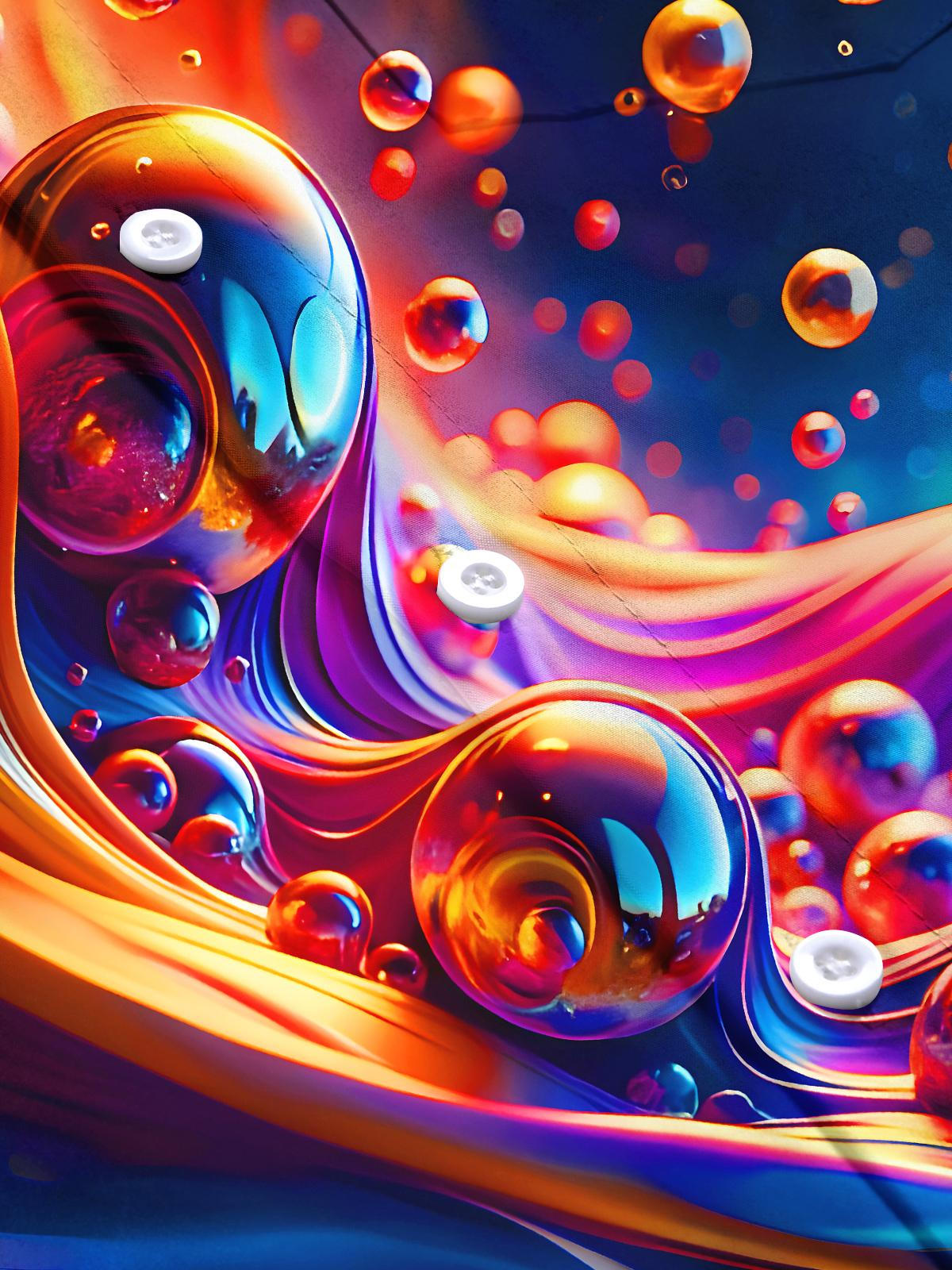 Psychedelic Flowing Water Droplets Men's Pocket Short Sleeve Shirts