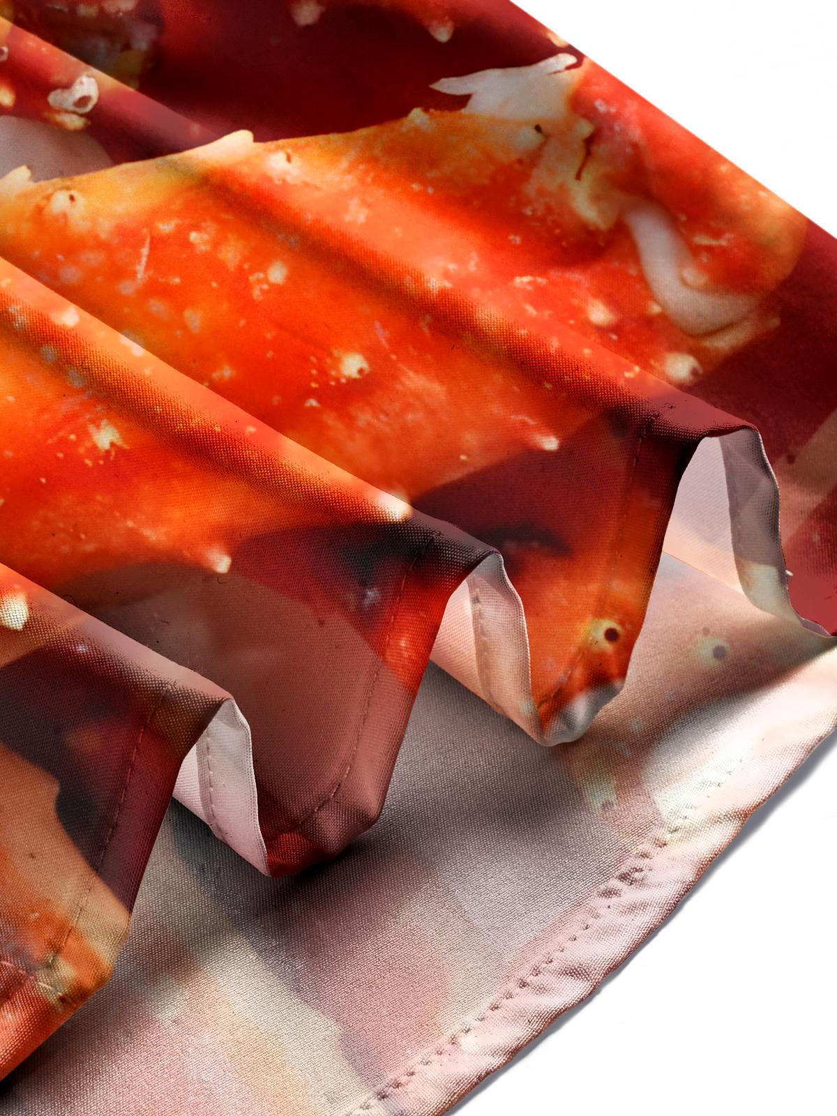 Crab Leg Print Men's Pocket Short Sleeve Shirts