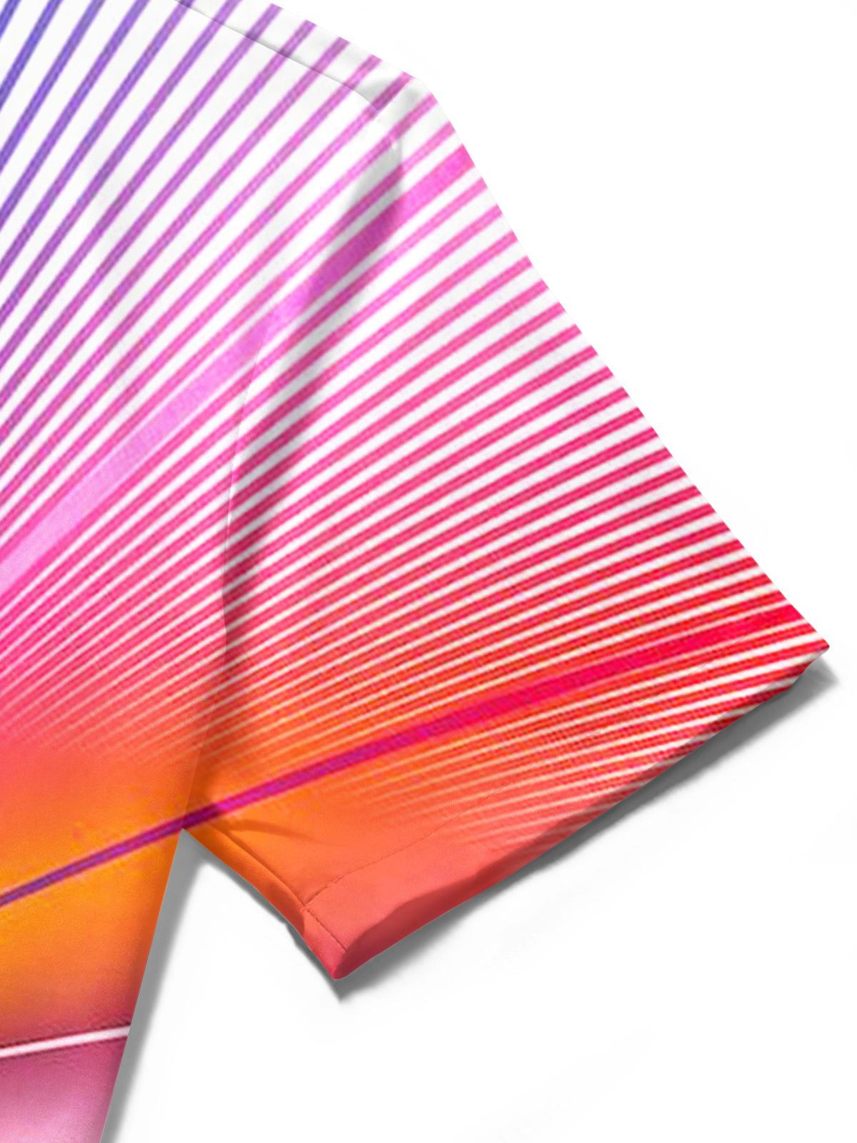 Tie Dye Geometry Men's Pocket Short Sleeve Shirts